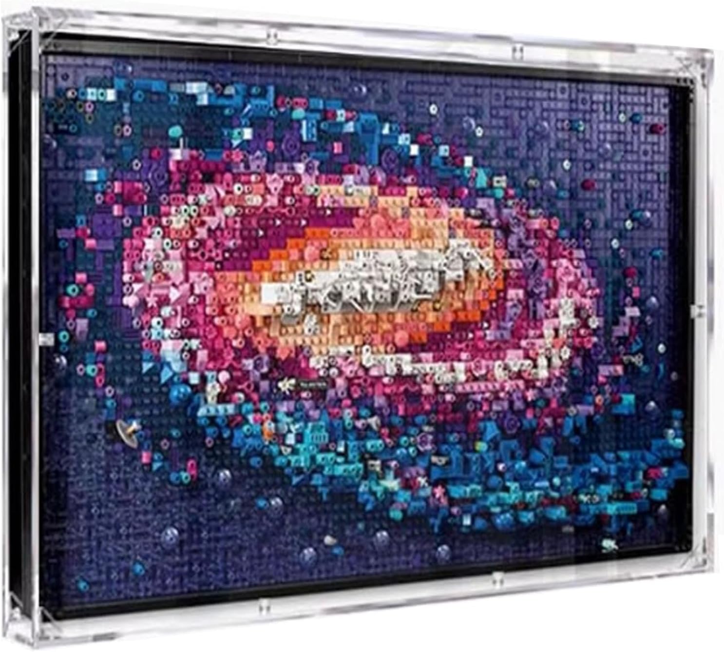 Transparent Lego 31212 Galaxy Pixel Art Wall Mounted Picture Frame Dusty Display Case with Open Door Wall Mounted Model (31212 Milky Way lego Set Model Not Included)