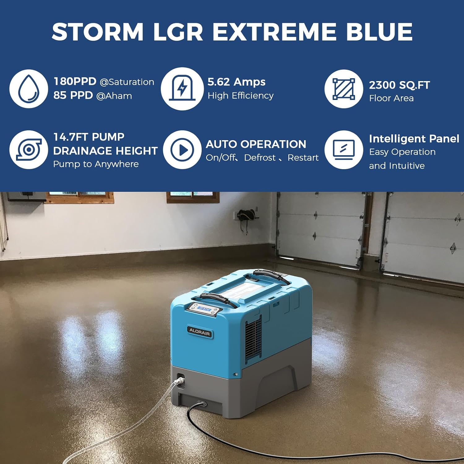 ALORAIR Water Damage Restoration Combo Package 8x Air Mover 2x Air Scrubber 1x Commercial Dehumidifier Ideal for Industrial, Commercial & Home Use - Set 4