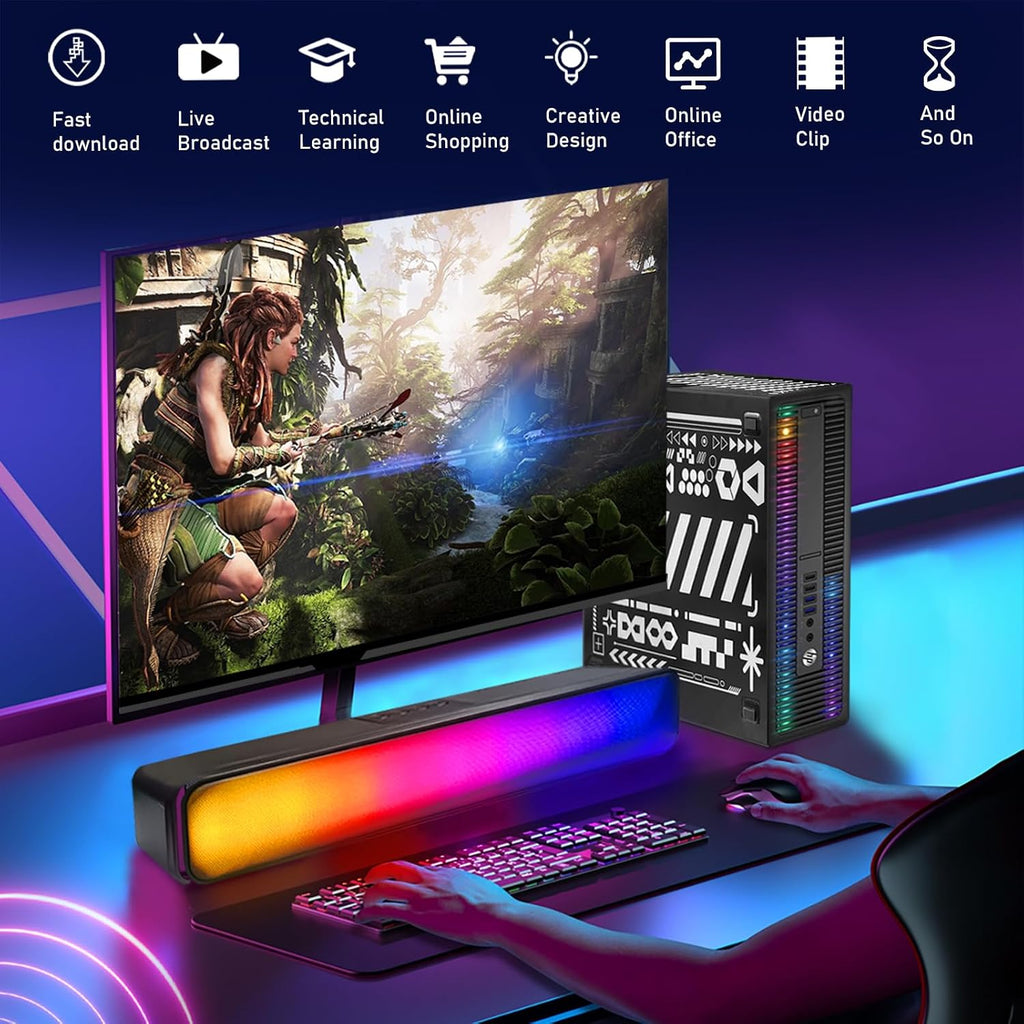 HP RGB Gaming Desktop Computer, Intel Quad Core I5-6500 up to 3.6GHz, GeForce GTX 750 Ti 4G, 16GB DDR4, 512G SSD, RGB Keyboard & Mouse, 600M WiFi & BT 5.0, Win 11 Pro (Renewed)