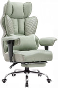 GTPLAYER Big and Tall Gaming Chair 400lbs Heavy Duty Office Chair with Foot Rest & Ergonomic Pocket Spring Lumbar Support, High Back 3D Saddle Shaped Cushion for Back Pain Relief, Green