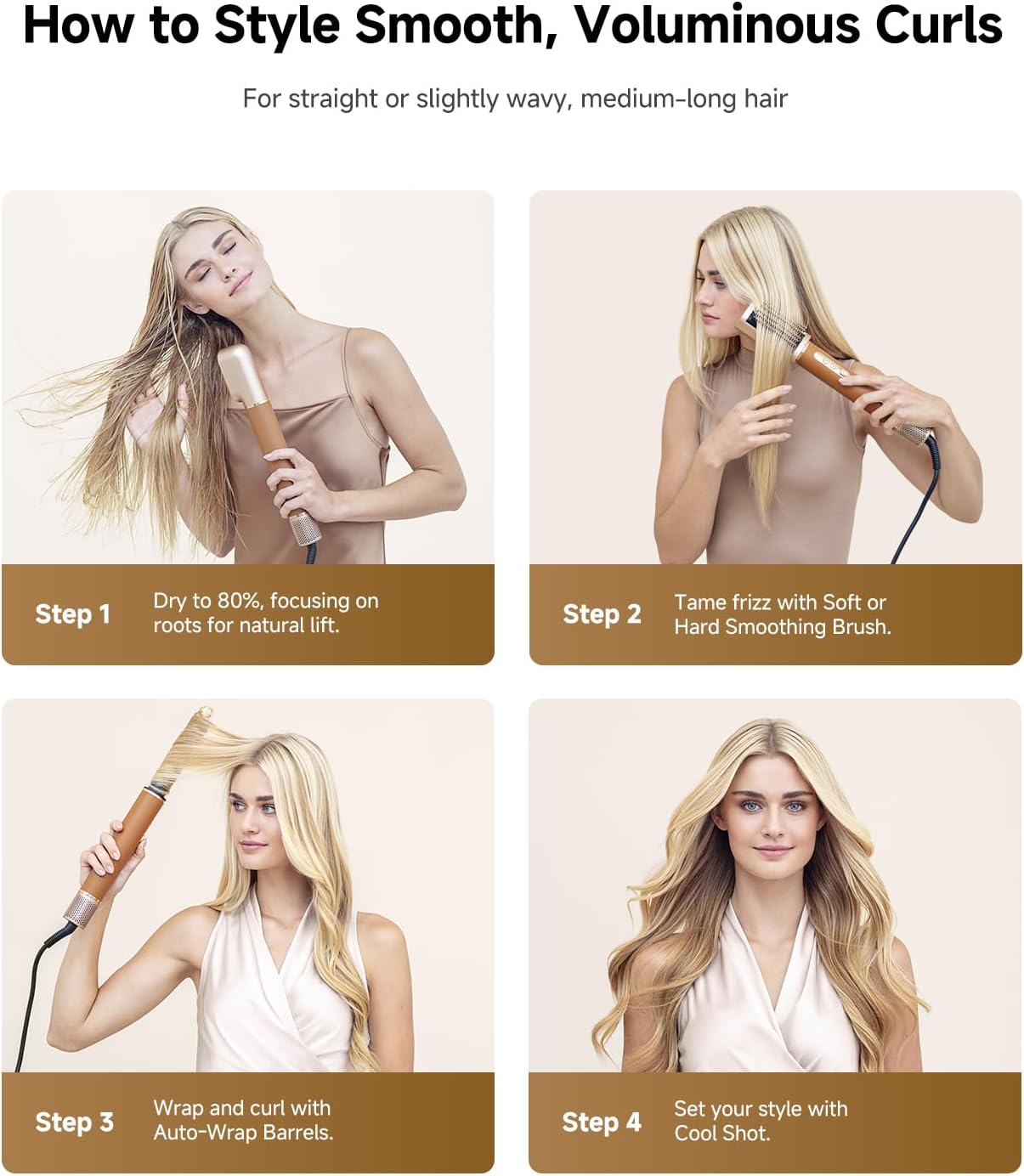 DREAME AirStyle Pro 7-in-1 Hair Styler & High Speed Dryer | Snap-on Attachments for Curling, Smoothing, Volumizing | Fast Drying, Frizz Control, Cool Shot | Luxury Leather Package, 120V Voltage