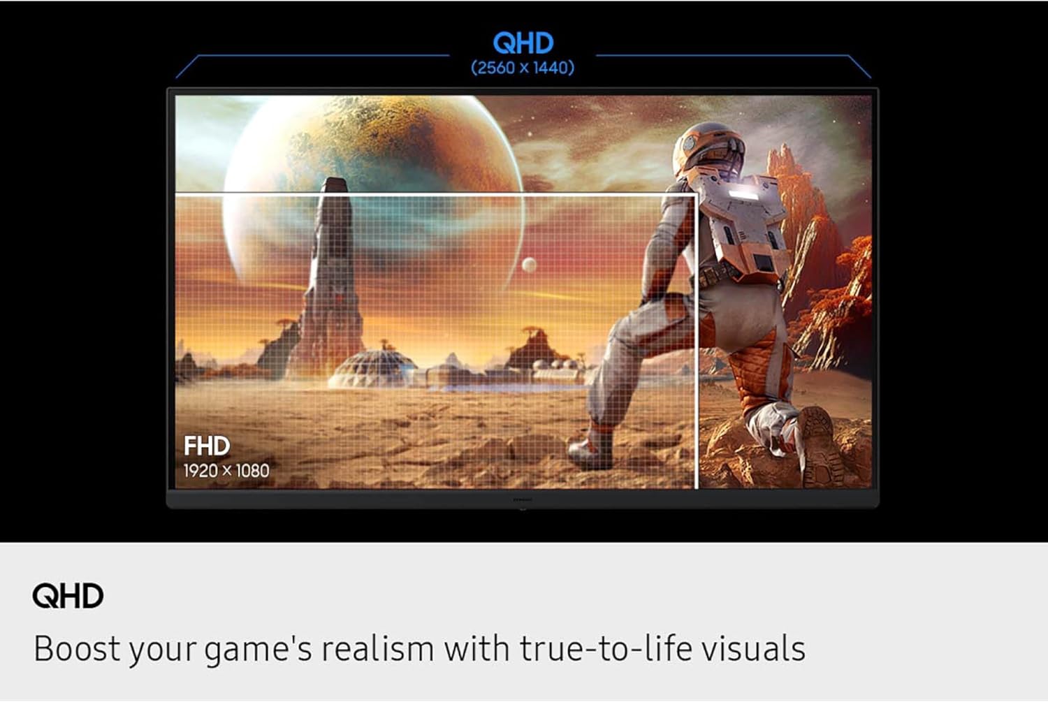SAMSUNG 27' Odyssey G5 G53F QHD Resolution Gaming Monitor, HDR10, 200Hz Refresh Rate, IPS Panel, AMD FreeSync™ Premium, Black Equalizer, Auto Source Switch, LS27FG532ENXZA