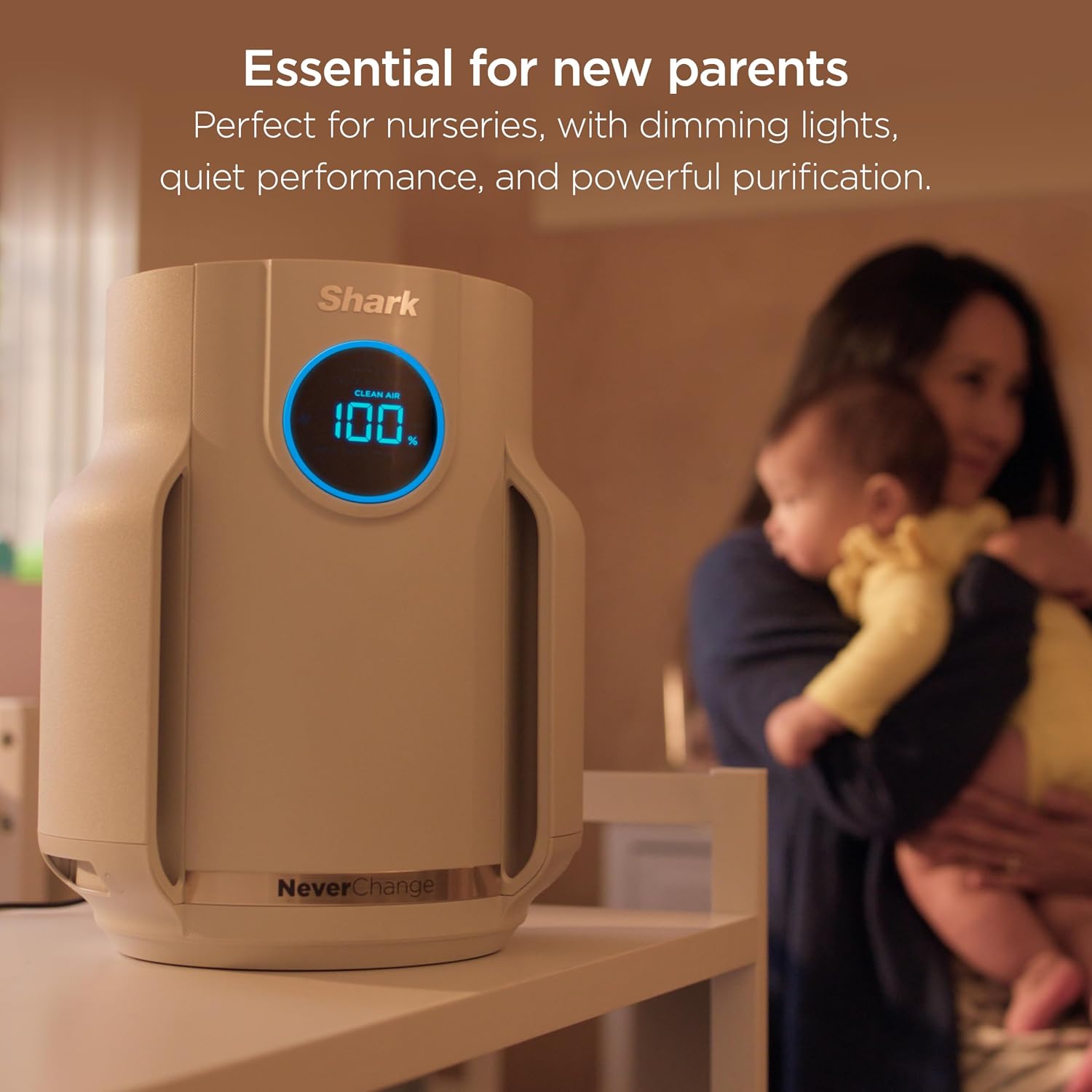 Shark Air Purifier for Home, NeverChange Compact Pro, for Bedroom, Nursery, Home Office, Dorm, HEPA-Exceeding Filter, Captures Pollutants, Pet Dander, Dust, Odor, Smoke, and More, HP072GN, Honeydew