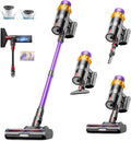 Cordless Vacuum Cleaner, 650W 55KPA 70 Mins Vacuum Cleaners for Home, Self-Standing Cordless Vacuum with Charging Dock Station, LED Display, Upgraded Anti-Tangle Stick Vacuum for Pet Hair/Carpet/Floor