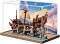 Acrylic Display Case for Lego 21363 The Goonies Pirate Ship Building Set– Dustproof Display Box, Display Box Compatible with Lego 21363-Only Display case (Back Spray Wooden Base 2)