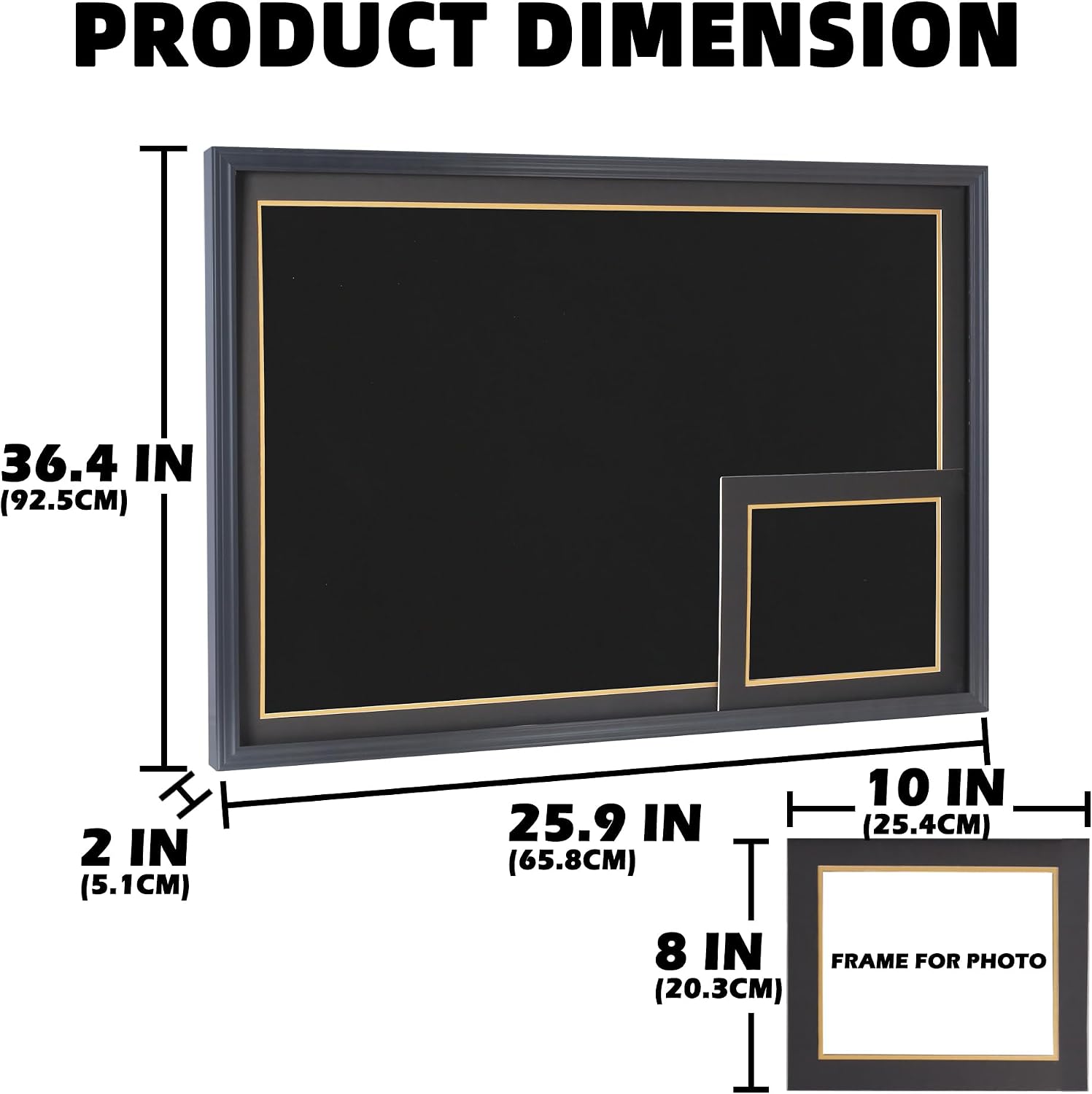 Pro Collector's X Large 36 X 26 Sports Jersey Display Frame Case with 98% UV Protection for Baseball Basketball Football Soccer Hockey Shirt and Uniform, 2 Color Options Mat - Black Frame