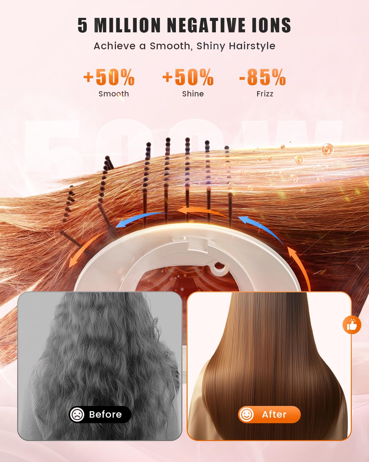 Tqcir 8-in-1 Professional Hot Air Styler&Hair Dryer Brush, Powerful Multi-Styler with Auto-Wrap Curler with Storage Case, Fast Drying Curling Straightening Volumizing Without Heat Damage