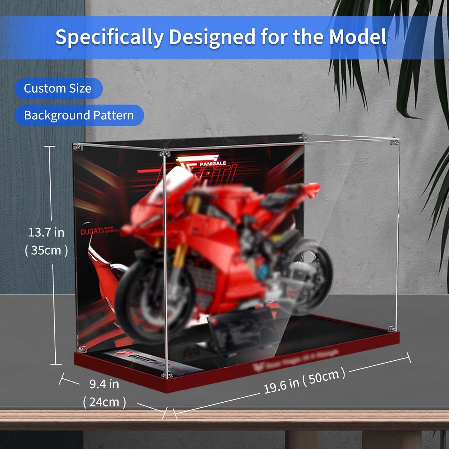 Acrylic Display Case for Lego 42202 Ducati Panigale V4 S; ONLY Display Case, The Model NOT Included