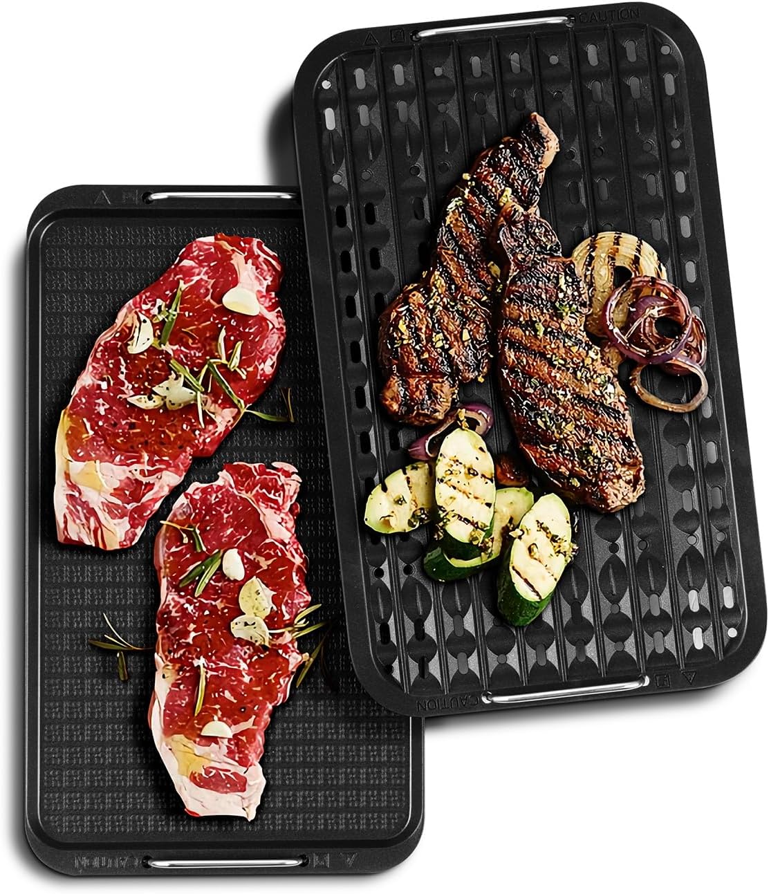 Indoor Smokeless Grill, Techwood 1500W Electric BBQ Grill with Temperature Control, Korean Grill Removable Non-Stick Grill & Griddle Plates, Tempered Glass Lid, Red