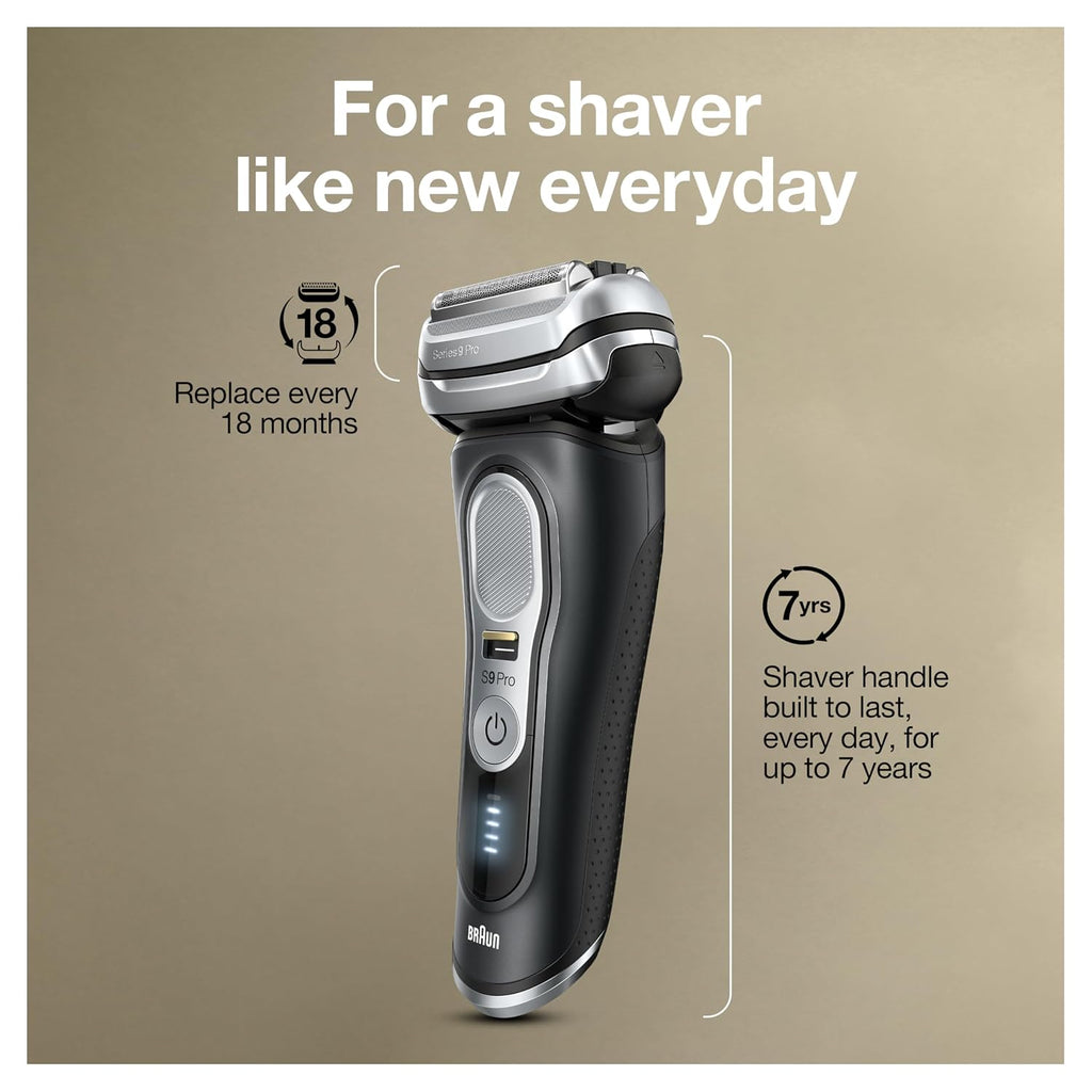 Braun Series 9 Pro 9460cc Electric Razor, Waterproof Foil Shaver, Wet/Dry Use, ProLift Beard Trimmer, 5-in-1 Cleaning & Charging SmartCare Center