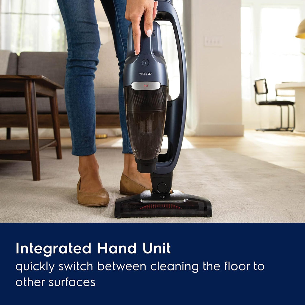 Electrolux WellQ7 Pet Cordless 2-in-1 Vacuum Cleaner with Motorized PetPro+ Nozzle for Easy Pet Hair Removal, 50-Minute Run Time, 2 Power Modes, Indigo Blue