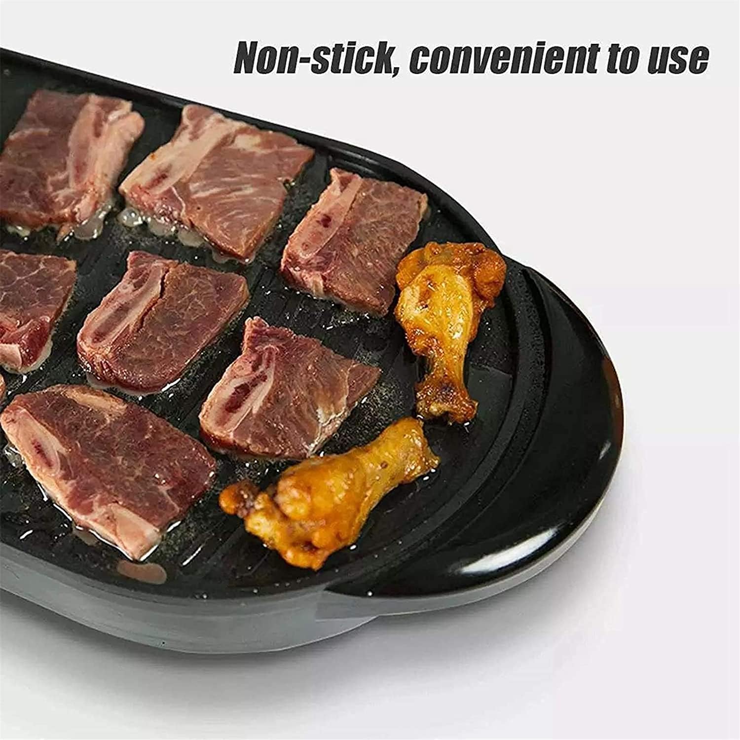 2200W Electric Grill, Indoor Grill, Non-Stick Coating 2 in 1 Smokeless Hot Pot, Multifunctional Grill Pot for Home/Party, for 2-10 People,Household Nonstick Electric Griddle