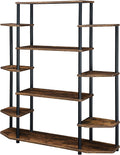 Convenience Concepts Designs2Go No Tools Wall Unit Bookshelf 47.25' - Contemporary Storage Shelves for Display, 10 Spacious Shelves for Modern Living Room, Office, Den, Barnwood/Black