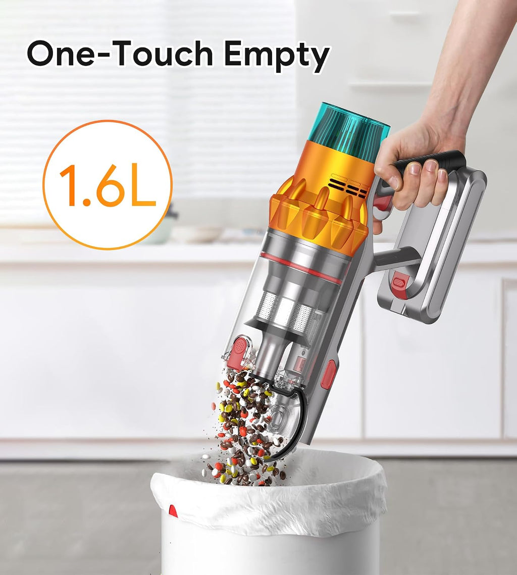 REBANIC Cordless Vacuum Cleaners for Home,8-in-1/65Min/600W/48Kpa Powerful Suction,Self-Standing Cordless Stick Vacuum Cleaner,Lightweight Anti-Tangle Rechargeable Vacuum for Floor/Carpet/Pet Hair/Car