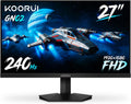 KOORUI 27'' 240Hz Gaming Monitor, Fast VA,1ms FHD 1080p, 95% DCI-P3 Adaptive Sync,DisplayPort 1.4 HDMI 2.0, Xbox PS5 Switch Ready, VESA, Tilt, Black, GN02