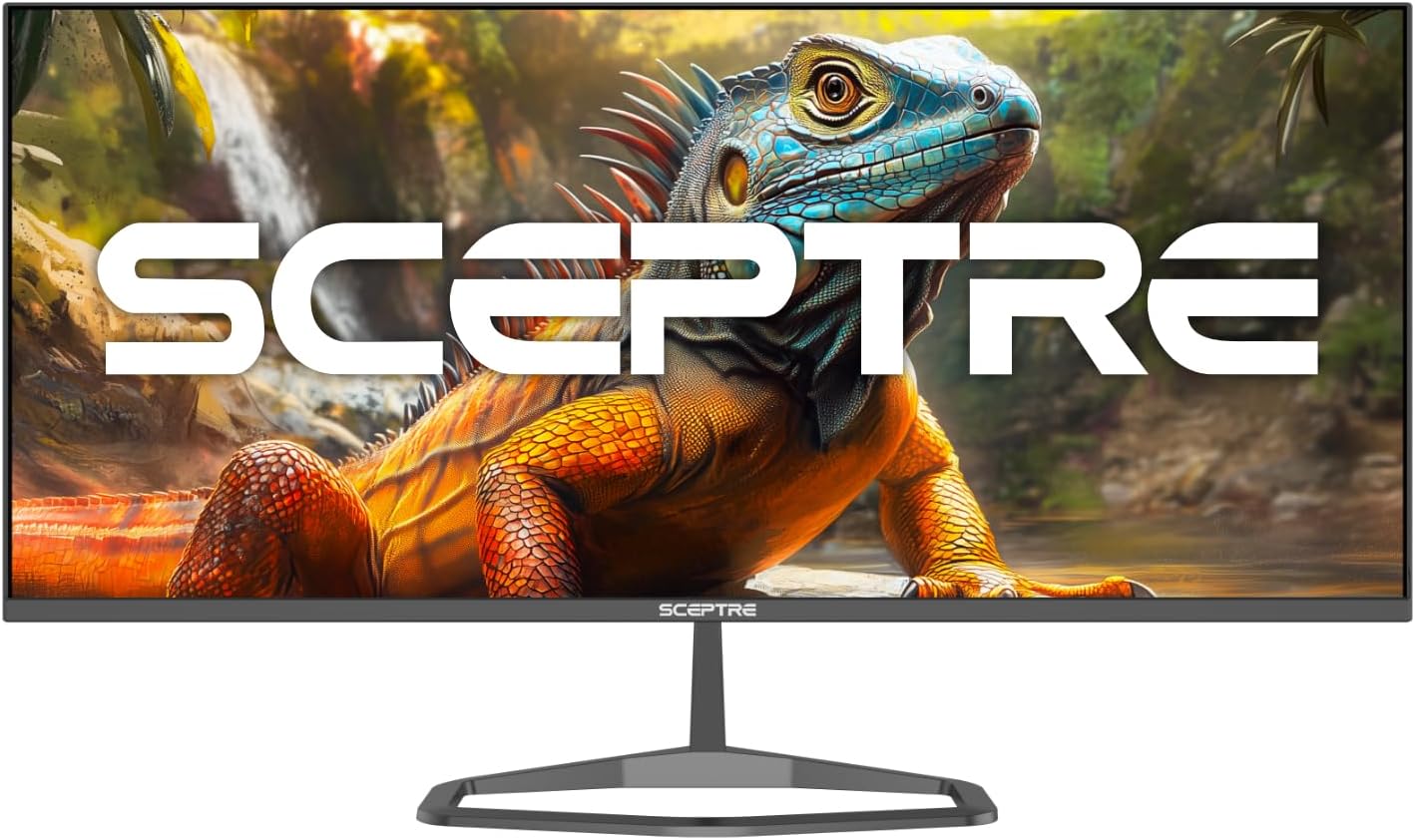 New! Sceptre 34-inch Prime Monitor 3440 x 1440 up to 115Hz 103% sRGB DisplayPort HDMI Build-in Speakers, Machine Black 2026 (E345W Series)