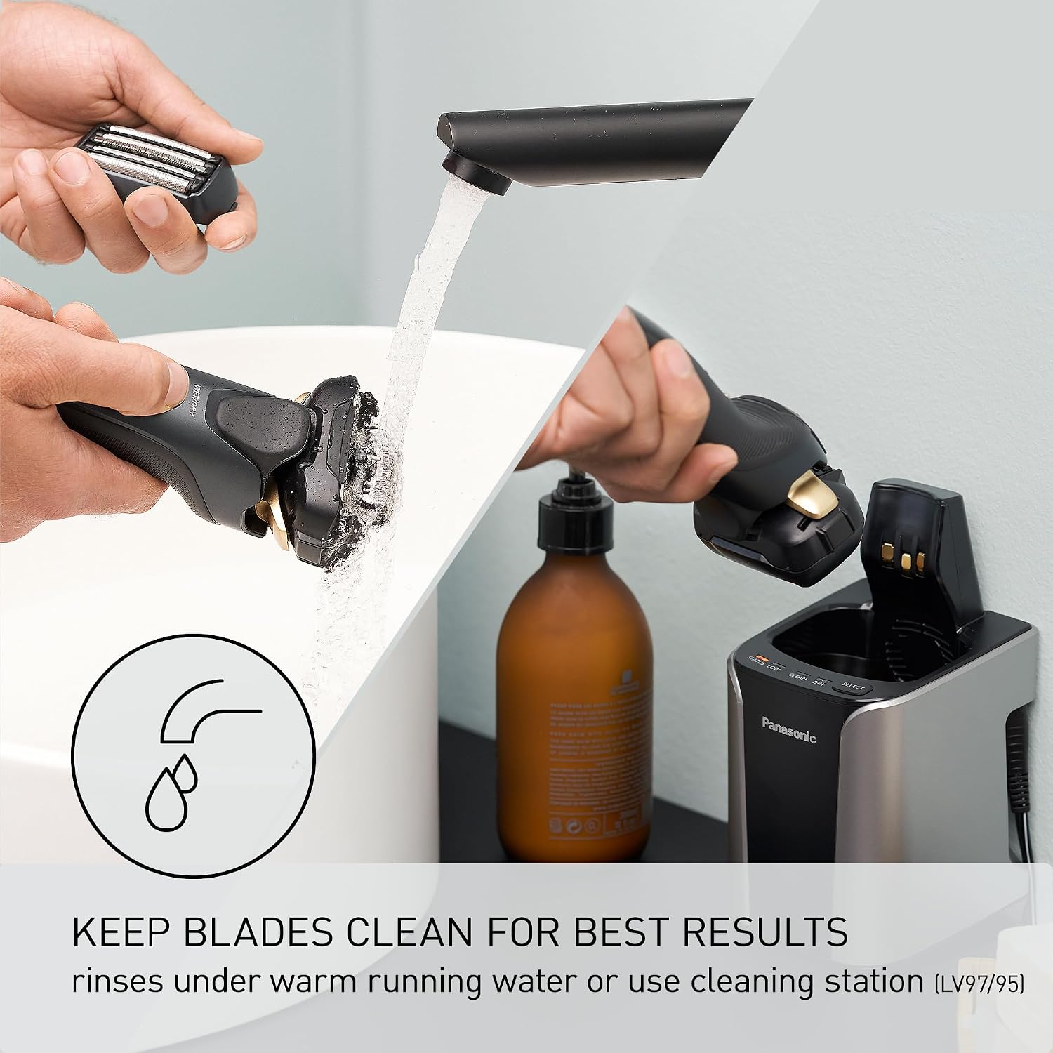 Panasonic Shaver Replacement Outer Foil and Inner Blade Set WES9032P, Compatible with ARC5 5-Blade Shavers ES-LV97-K, ES LV67-K, ES-LV95-S, ES LV65-S (Pack of 2)