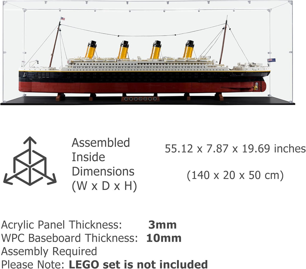 Acrylic Display Case for Titanic #10294, Dustproof Display Case (Case Only)