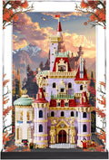 Acrylic Display Case for Lego 43263 Beauty and The Beast Castle Building Set– Dustproof Display Box & Showcase, Display Box Compatible with Lego 43263 -Only Display case (Base Spray 2)