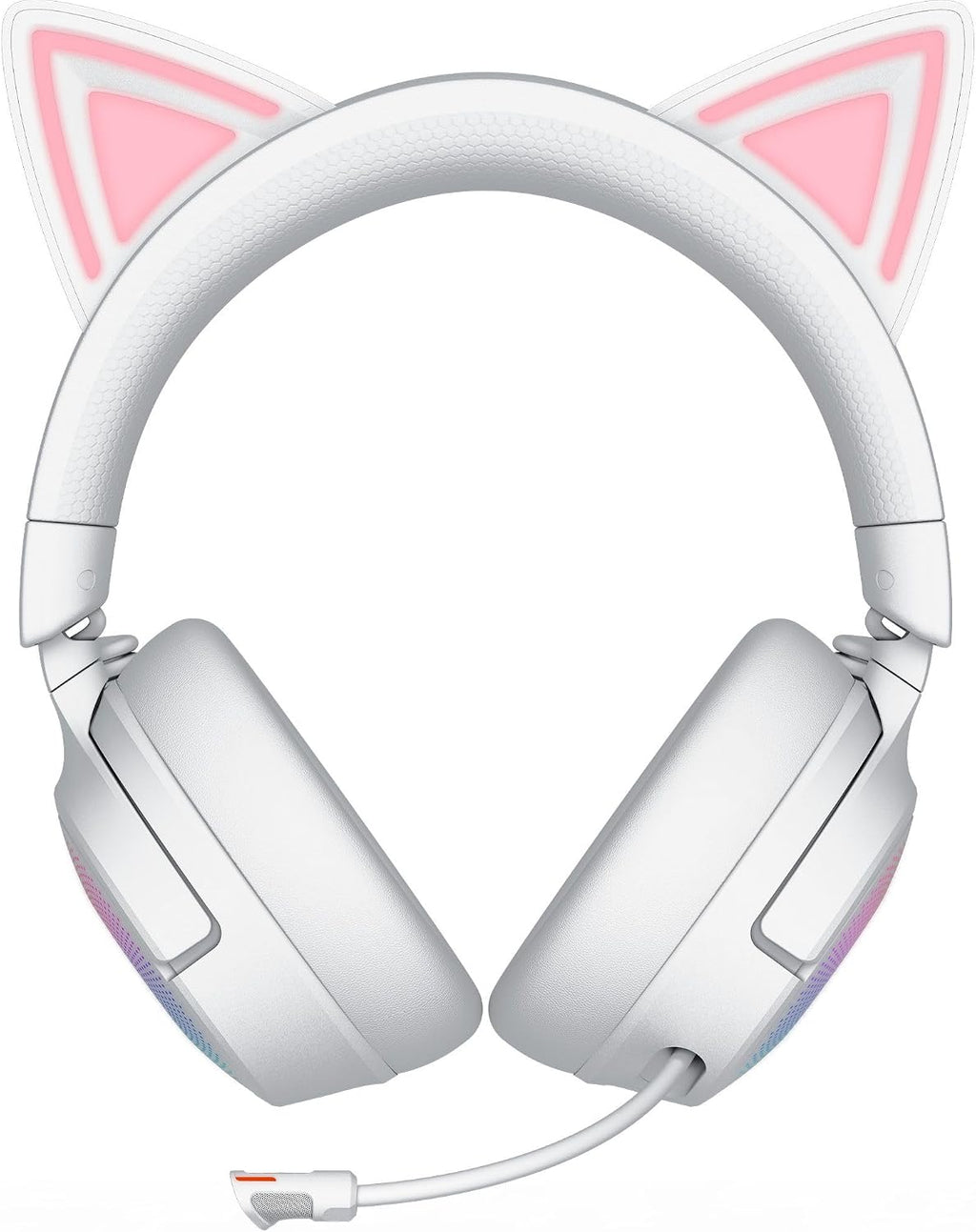 Razer Kraken Kitty V3 Pro Wireless RGB Gaming Headset: Chroma RGB Kitty Ears - 2.4 GHz, Bluetooth 5.3, USB A - Super Wideband Mic - 40mm Drivers - THX Spatial Audio - Comfortable Ear Cushions - White