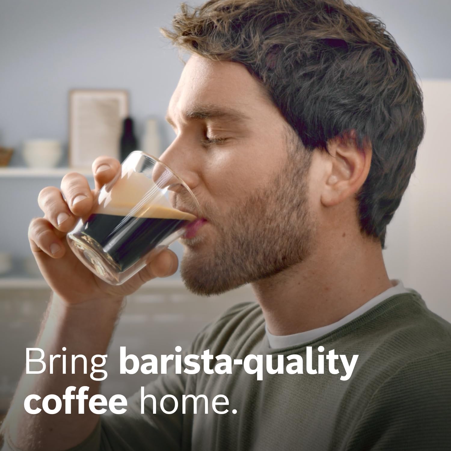 Bosch Fully Automatic Coffee and Espresso Machine - One-Touch Drinks, Barista Quality Super Coffee Maker - Touch Control Panel, Large Bean Capacity - Easy Clean, Maintenance - Black - TIU20109