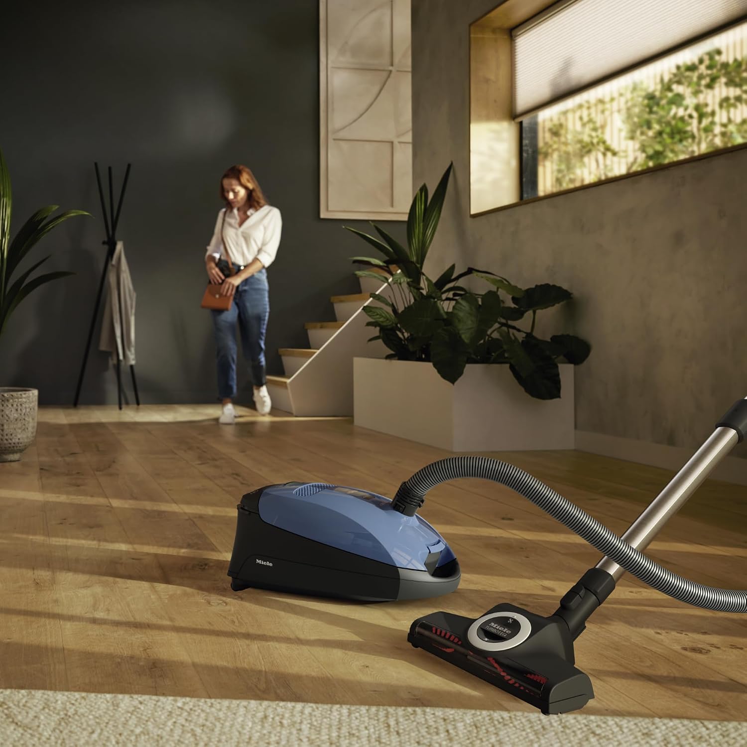 Miele Classic C1 Turbo Team Bagged Canister Vacuum, Tech Blue - Portable, Household