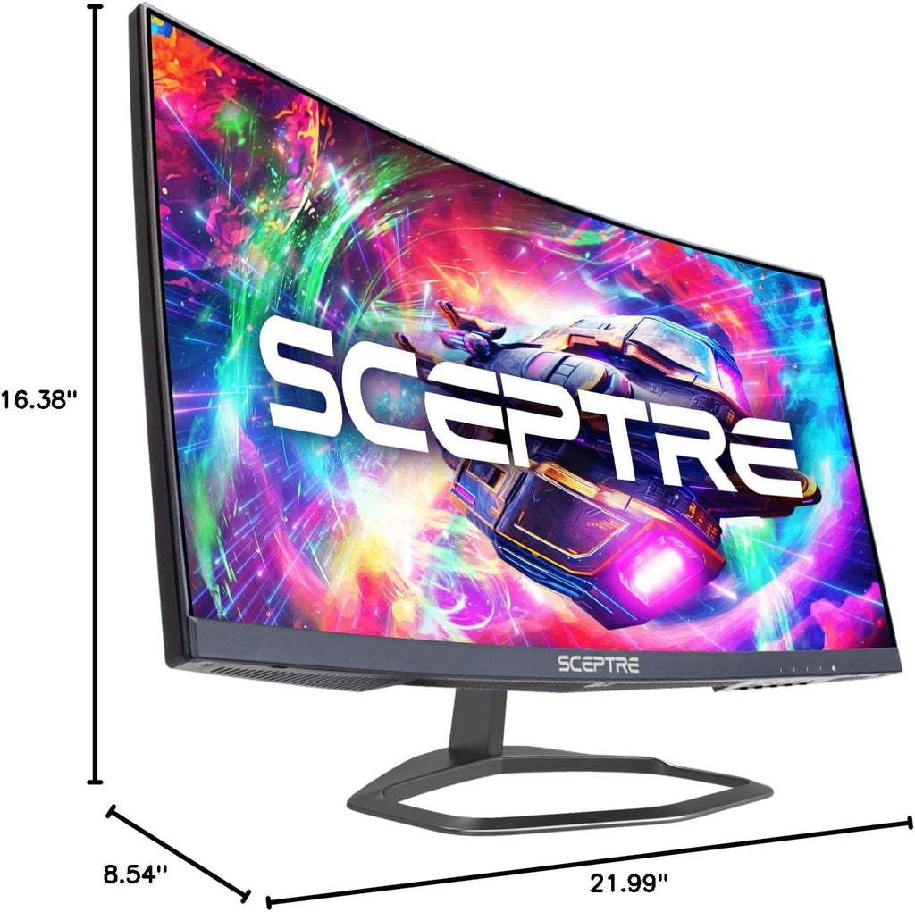 Sceptre Curved 24.5-inch Prime Gaming Monitor up to 240Hz 1080p R1500 1ms DisplayPort x2 HDMI x2 Blue Light Shift Build-in Speakers, Machine Black 2025 (C255B-FWT240 Series)
