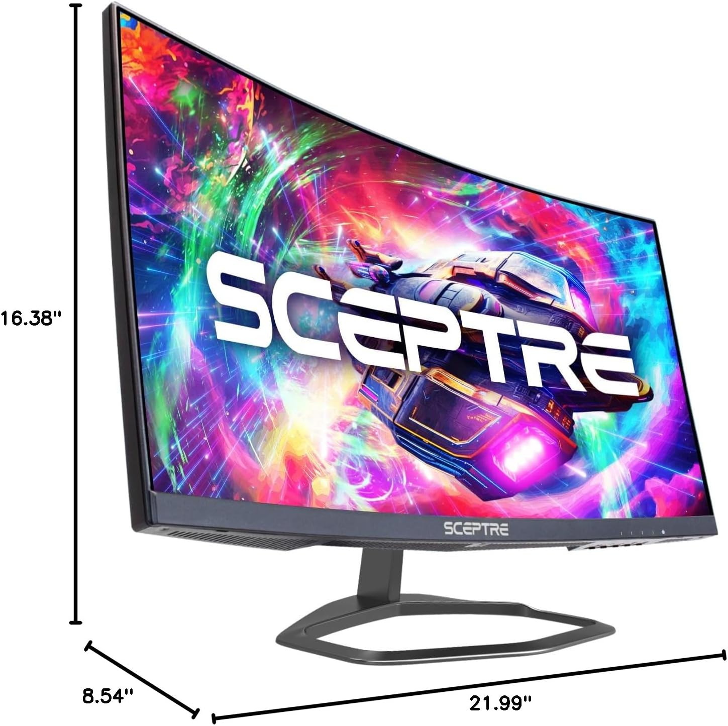 Sceptre Curved 24.5-inch Prime Gaming Monitor up to 240Hz 1080p R1500 1ms DisplayPort x2 HDMI x2 Blue Light Shift Build-in Speakers, Machine Black 2025 (C255B-FWT240 Series)