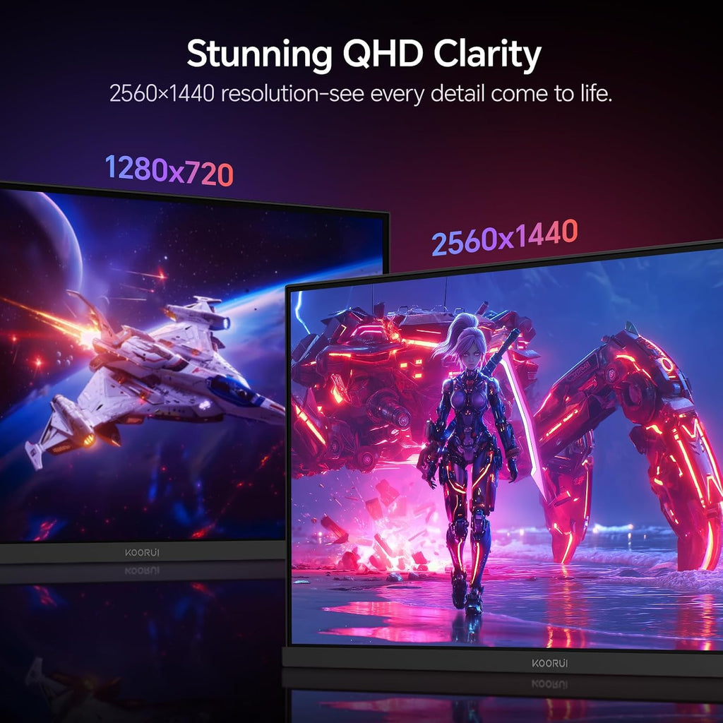 KOORUI 27 Inch Gaming Monitor, 1440p 320Hz Fast IPS PC Monitor, 1ms, HDR400, 98% DCI-P3, PIP/PBP Mode, Adaptive Sync Compatible, Ergonomic Stand, HDMI 2.1 & DisplayPort 1.4, VESA Mountable, G2721E