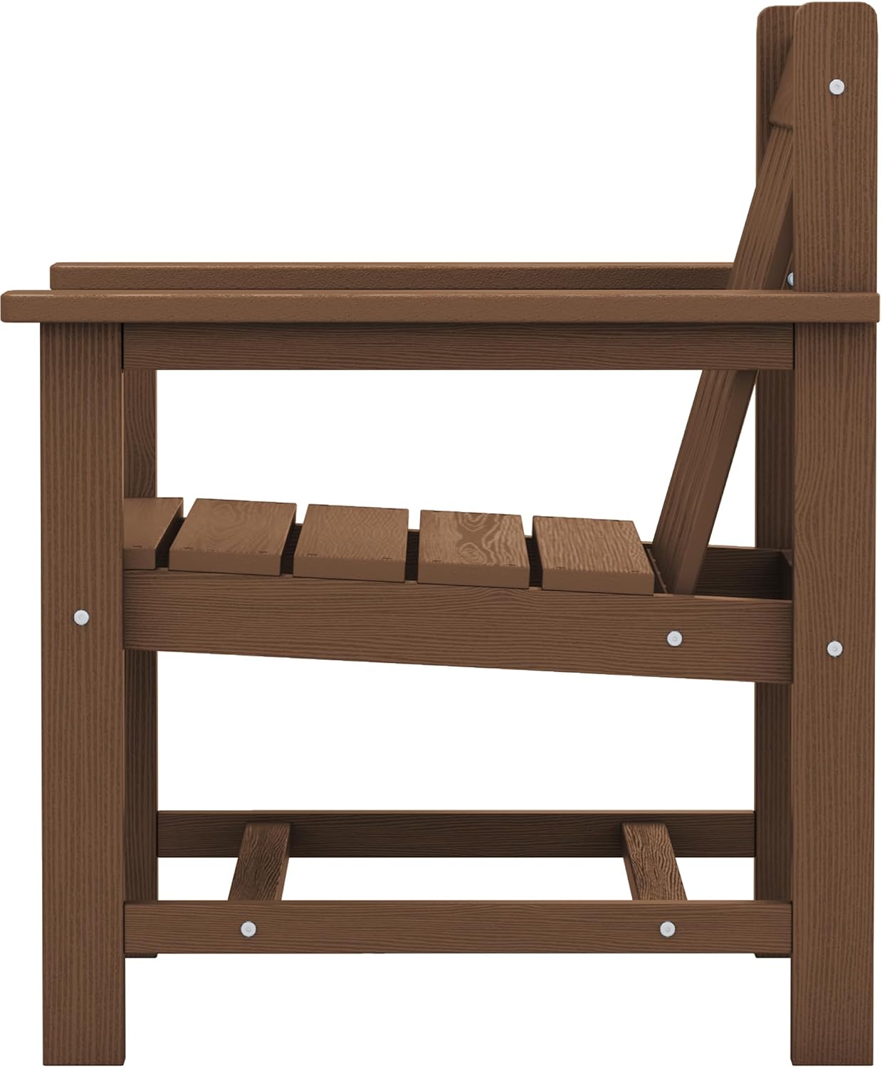 SEWRWALL 3 Pieces Patio Bistro Set, All Weather Adirondack Chair Set with Side Table, HDPE Material Outdoor Patio Furniture Set for Balcony, Porch, Garden, Backyard- Brown