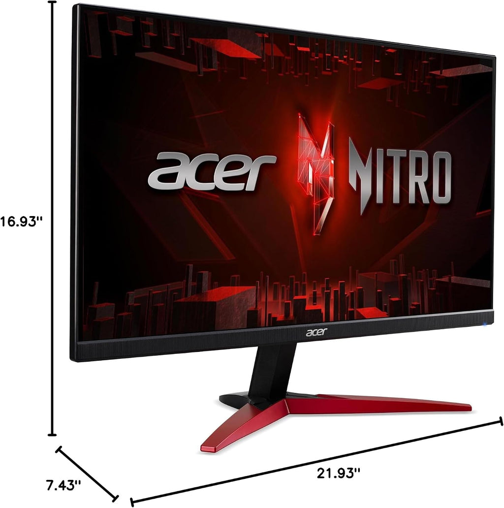 acer Nitro 24.5' Full HD 1920 x 1080 PC Gaming IPS Monitor | AMD FreeSync Premium | 180Hz Refresh | 1ms (VRB) | HDR10 Support | 99% sRGB | 1 x Display Port 1.2 & 2 x HDMI 2.0 | KG251Q M3biip