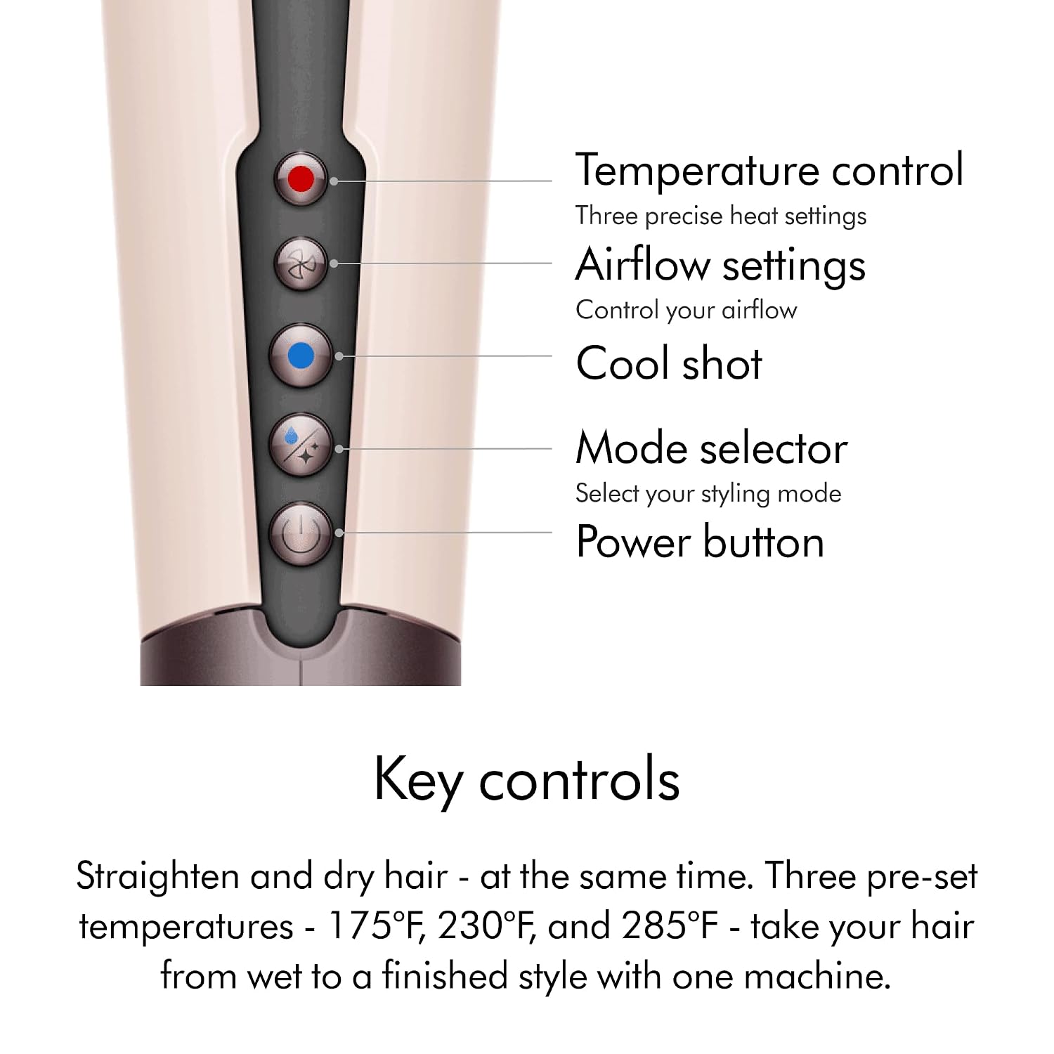 Dyson Airstrait™ Straightener, Wet to Dry Hair Straightener, No Heat Damage, No hot Plates, All Hair Types