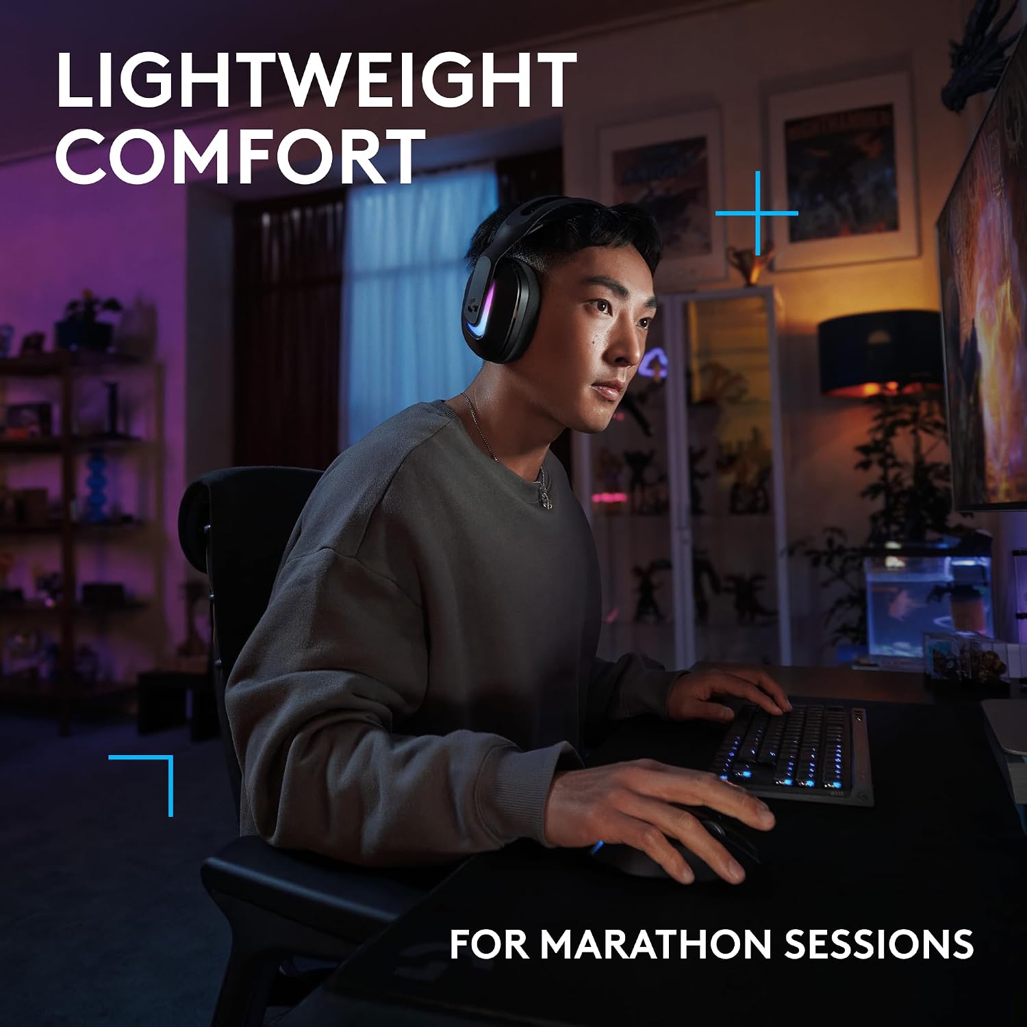 Logitech G522 Lightspeed Wireless Gaming Headset, Full-Band Mic, Advanced Audio, Tri-Connect (Lightspeed, Bluetooth, USB A to C), LIGHTSYNC RGB, for PC & Nintendo Switch/Switch 2 – Black