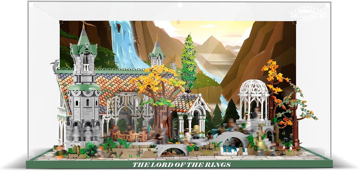 Clear Acrylic Display Case for Lego 10316 The Lord of The Rings: Rivendell – Dust-Proof Protective Showcase Box (Lego Set NOT Included)