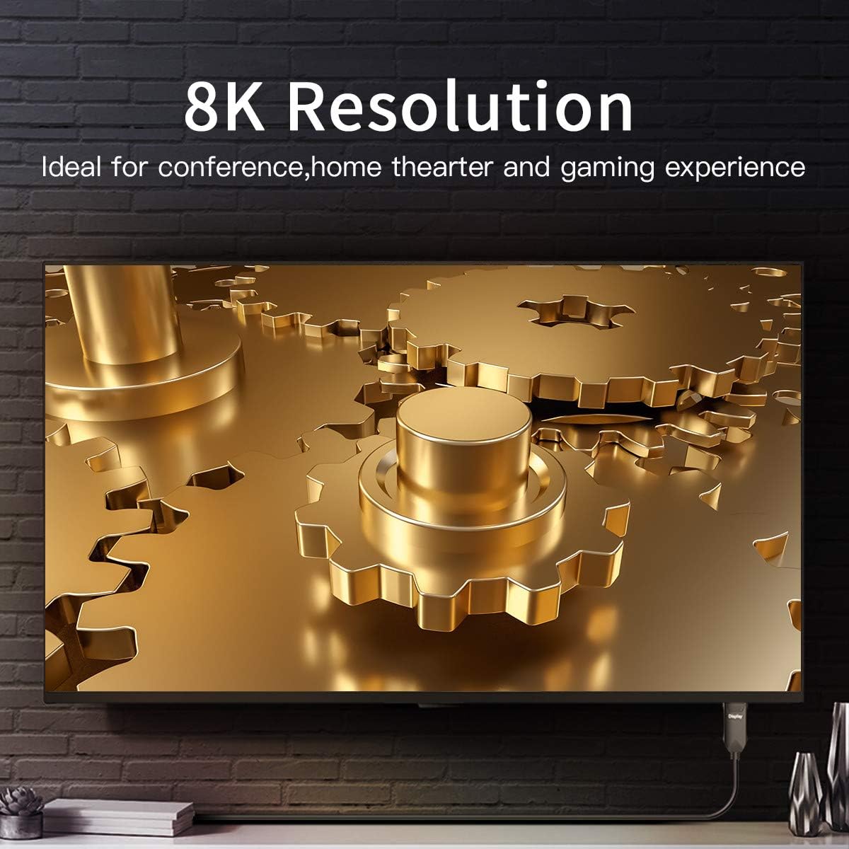 BIFALE DP Fiber Cable 100ft, Displayport Fiber Optic High Speed 32.4 Gbps 8K@60Hz 4K@165Hz 2K@144Hz, DP1.4, Slim and Flexible Gold Plated Connector