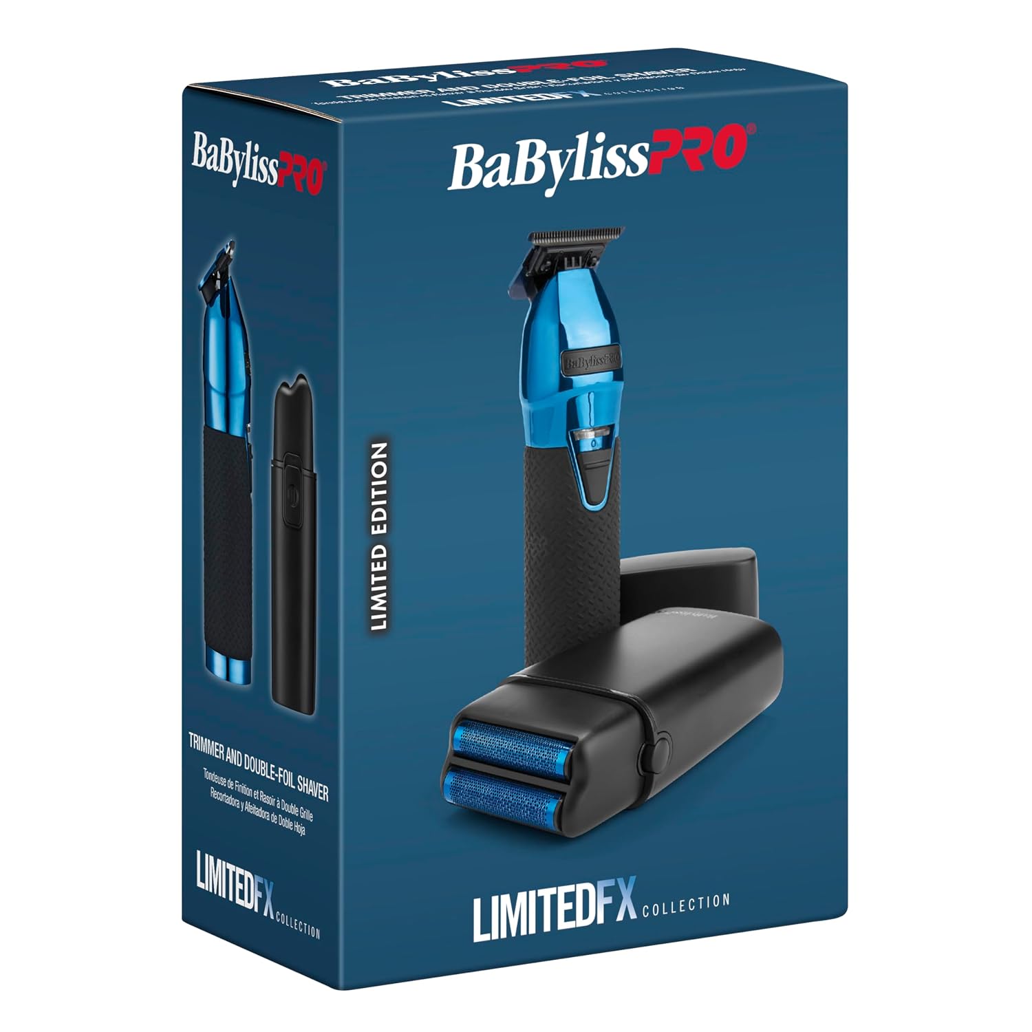 BaBylissPRO LIMITEDFX Cord/Cordless Hair Trimmer and Double Foil Hair Shaver Prepack, High-Performance Lithium-Ion Batteries for Long-Lasting Cutting