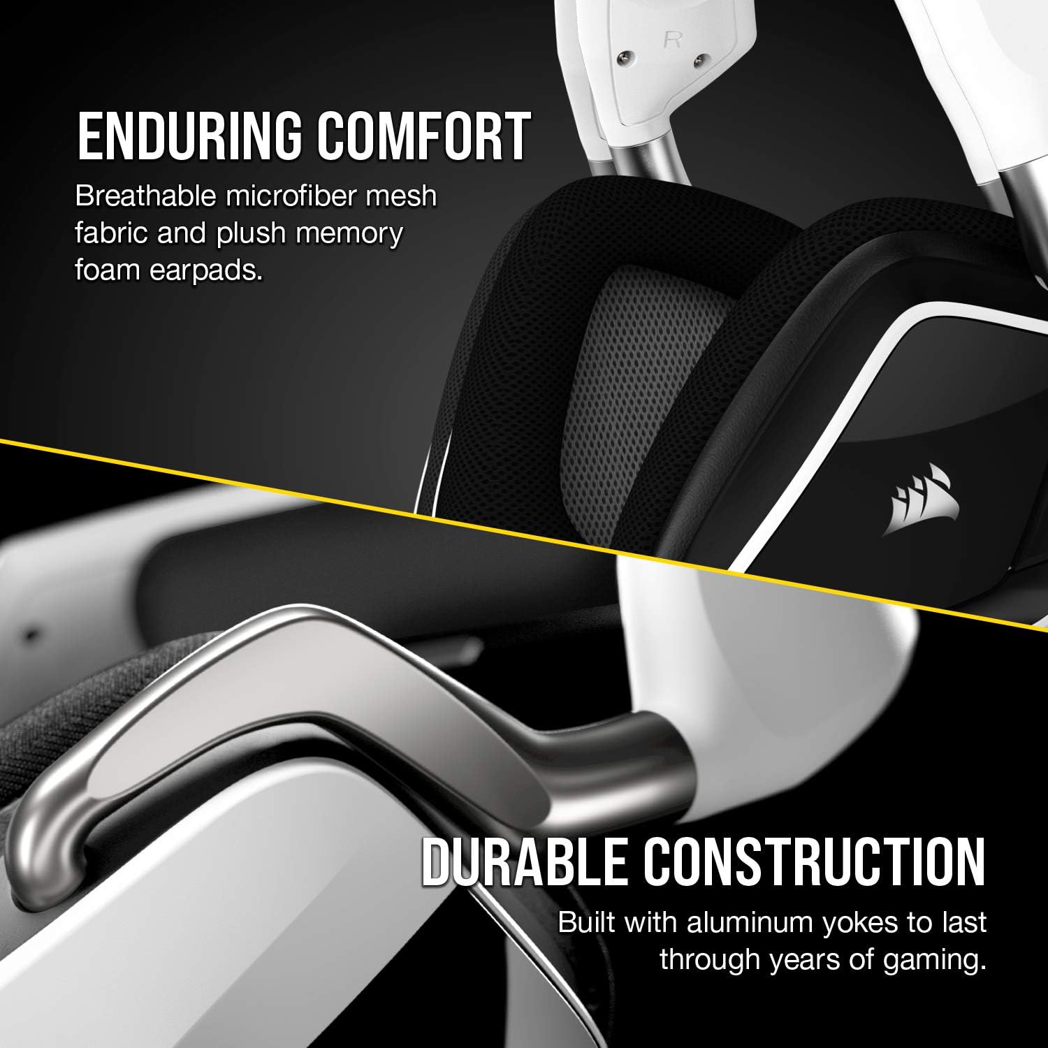 Corsair Void RGB Elite Wireless Gaming Headset – 7.1 Surround Sound – Omni-Directional Microphone – Microfiber Mesh Earpads – Up to 40ft Range – iCUE Compatible – PC, Mac, PS5, PS4 – White