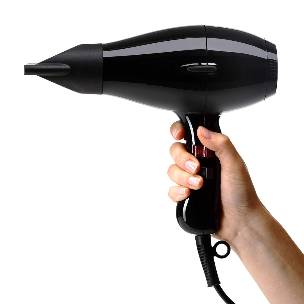 Elchim 3900 Light Ionic Professional Dryer, Lightweight with 2 Concentrators Included, Black