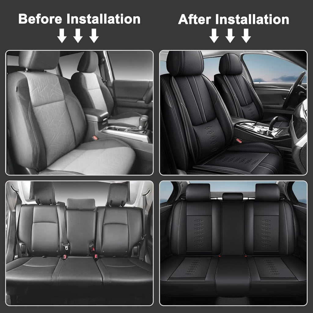 Car Seat Covers 5 Seats Fit for Mazda CX-30 2020-2024 2025,Waterproof Leather Seat Covers,Airbag Compatible,Car Seat Protectors Interior Sets(5PCS with Pillows,Black&Blue)