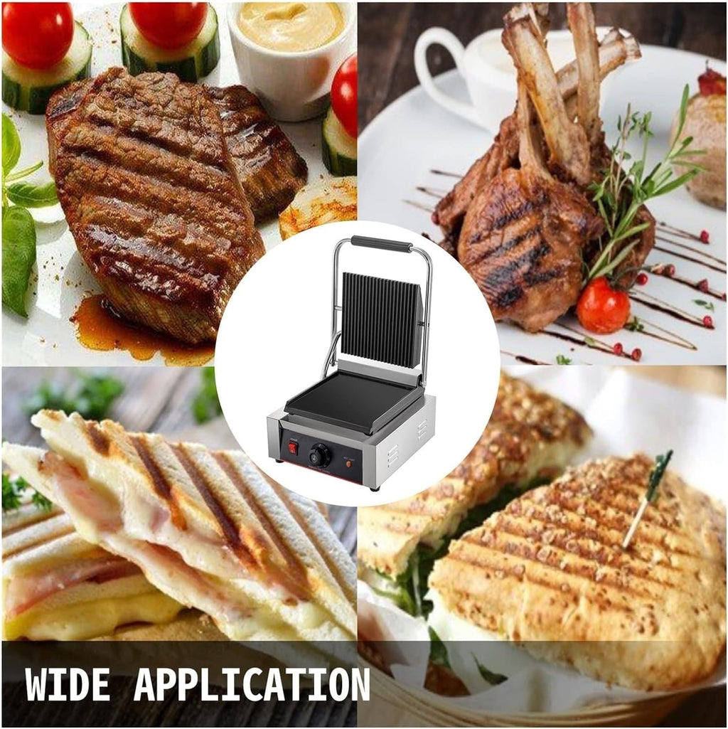 Electric Contact Grill Commercial Pancake Maker Grill, Non-Stick For Outdoor Camping Cooking Sandwiches Steaks Meats Easy To Use For Beginners And Professionals Alike ( Color : Double Wave Plate )