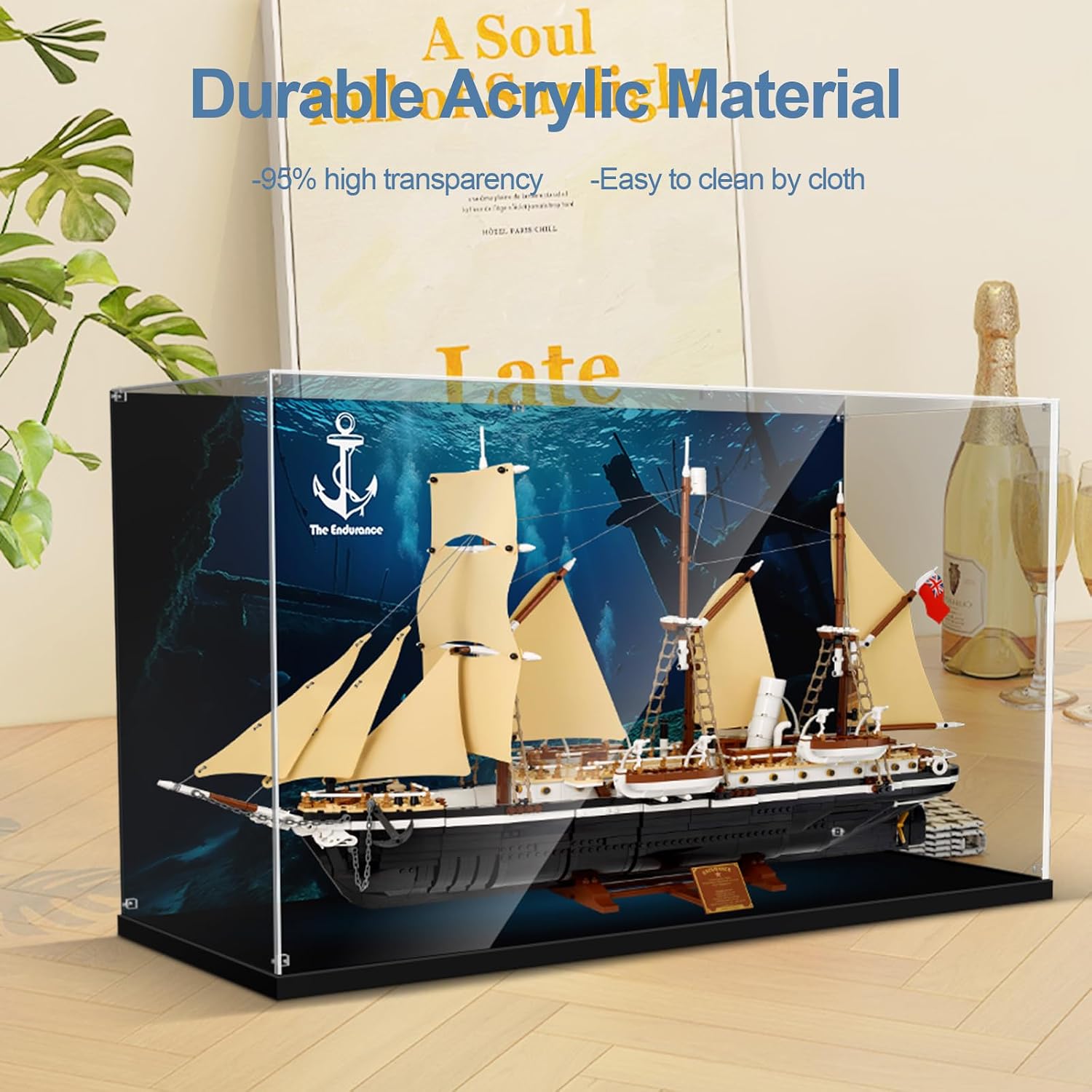 Acrylic Display Case for Lego Endurance Ship,Clear Dustproof Display Box Compatible with Lego 10335 (ONLY Box, NOT Model