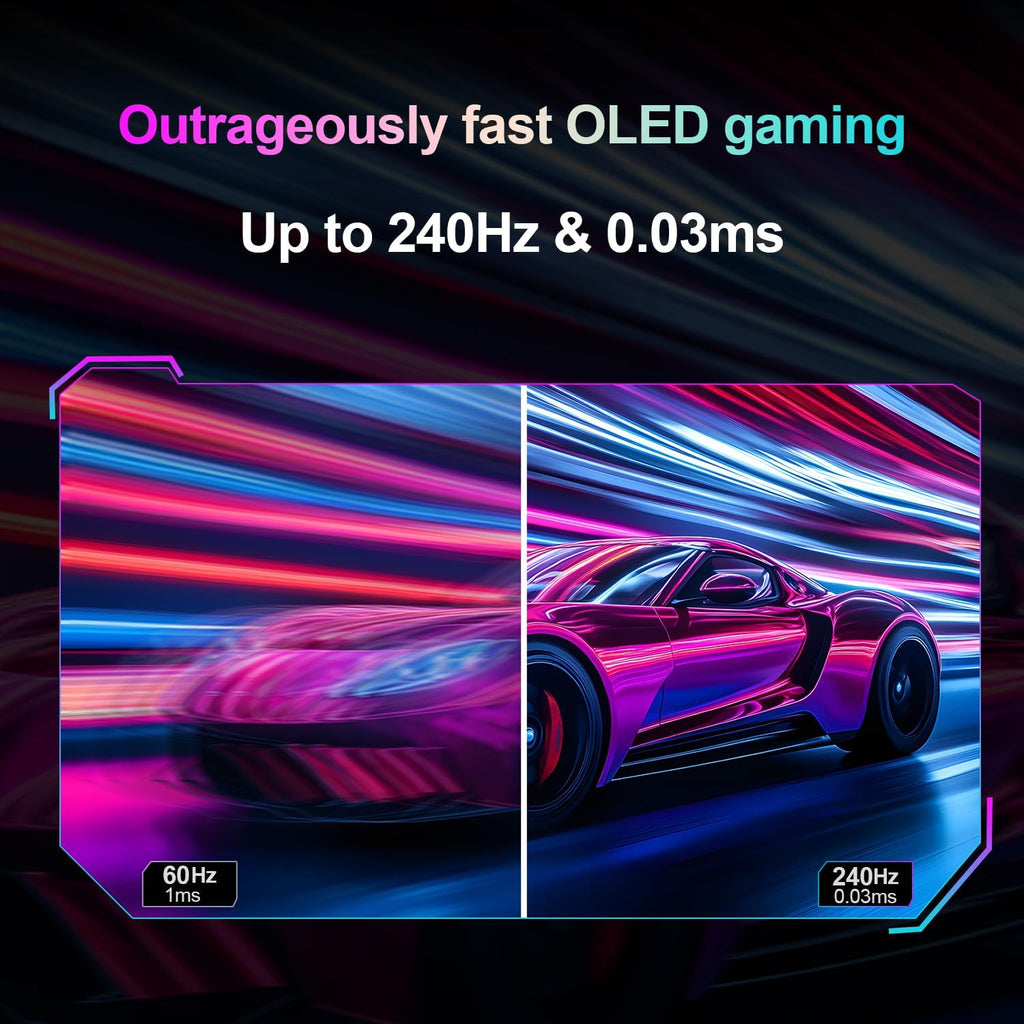 ArcticPro Monitor 27inch QD-OLED Gaming Monitor, 240Hz, 0.03ms(GtG), QHD 2560x1440p, 145% sRGB, Height Adjustable Vertical/Horizontal Rotating, HDMI*2, DP*2, Built-in Speakers*2, 1500000:1 Contrast