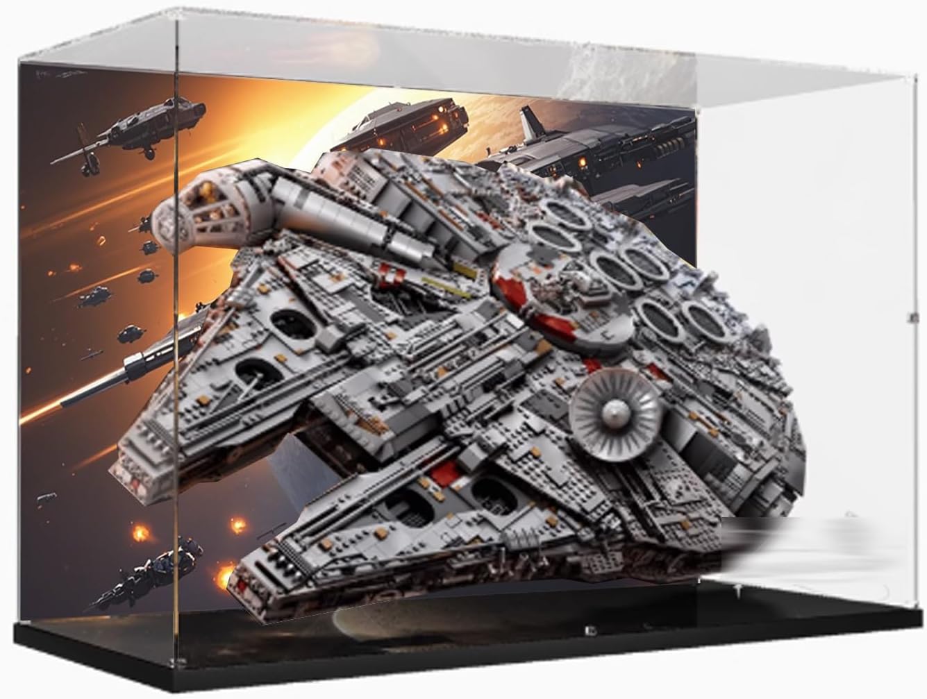 Acrylic Display Case Compatible with Lego 75192 Ultimate Millennium Falcon for Collecting and Protecting Displays Clear (Model not Included) (Option 2)