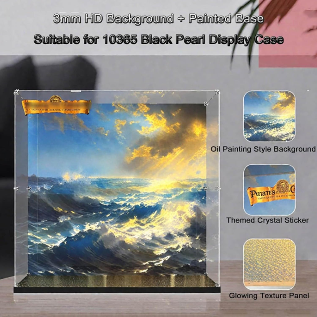 Acrylic Display Case for Lego 10365 Black Pearl Ship, Dustproof Box, Storage Box, Transparent Box, Display Box Compatible with 10365 (Box Only) (Background E)