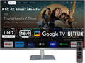 KTC 32 Inch 4K Smart Monitor, Google System UHD (3840x 2160) Smart Monitor with Speakers, Netflix Licensed, Type-C 65W PD, WirelessDisplay, HDR, Bluetooth, Hey Google Voice Remot, VESA Support, A32Q8