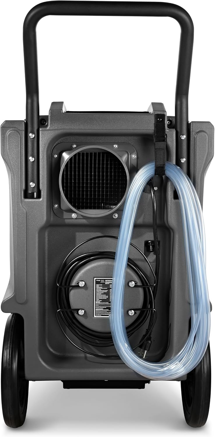 BlueDri BD-BD-130-BL Industrial Commercial Dehumidifier with Hose for Basements in Homes and Job Sites, Blue