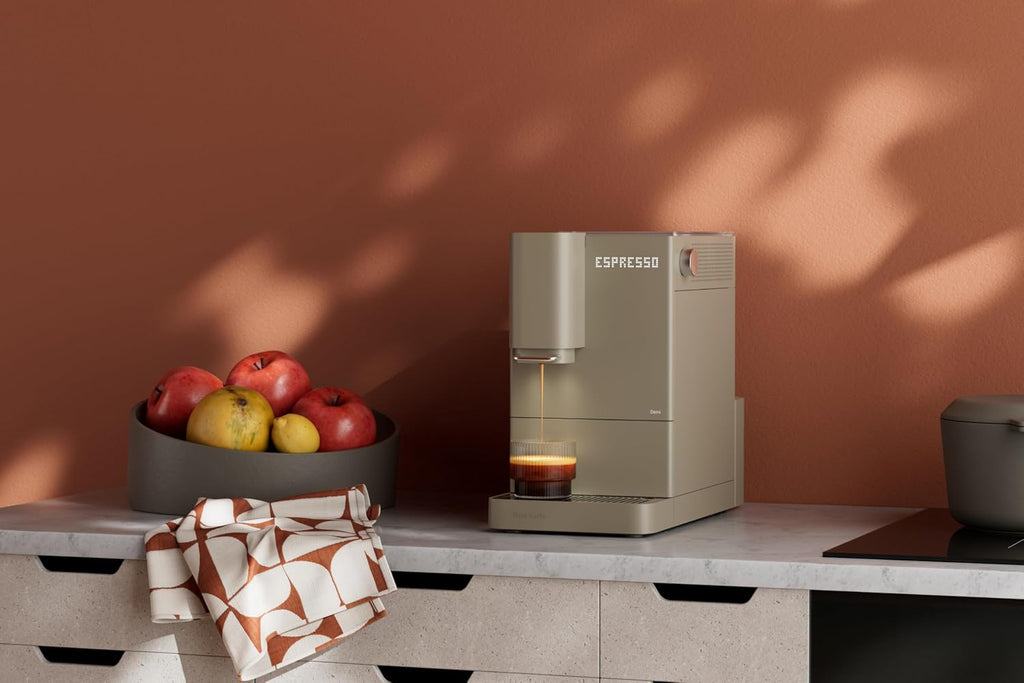 Terra Kaffe Demi Compact Fully Automatic Espresso Machine - Roaster-Approved Espresso Settings - Barista-Level Quality with Built-In Grinder - Coffee Machine - Dune