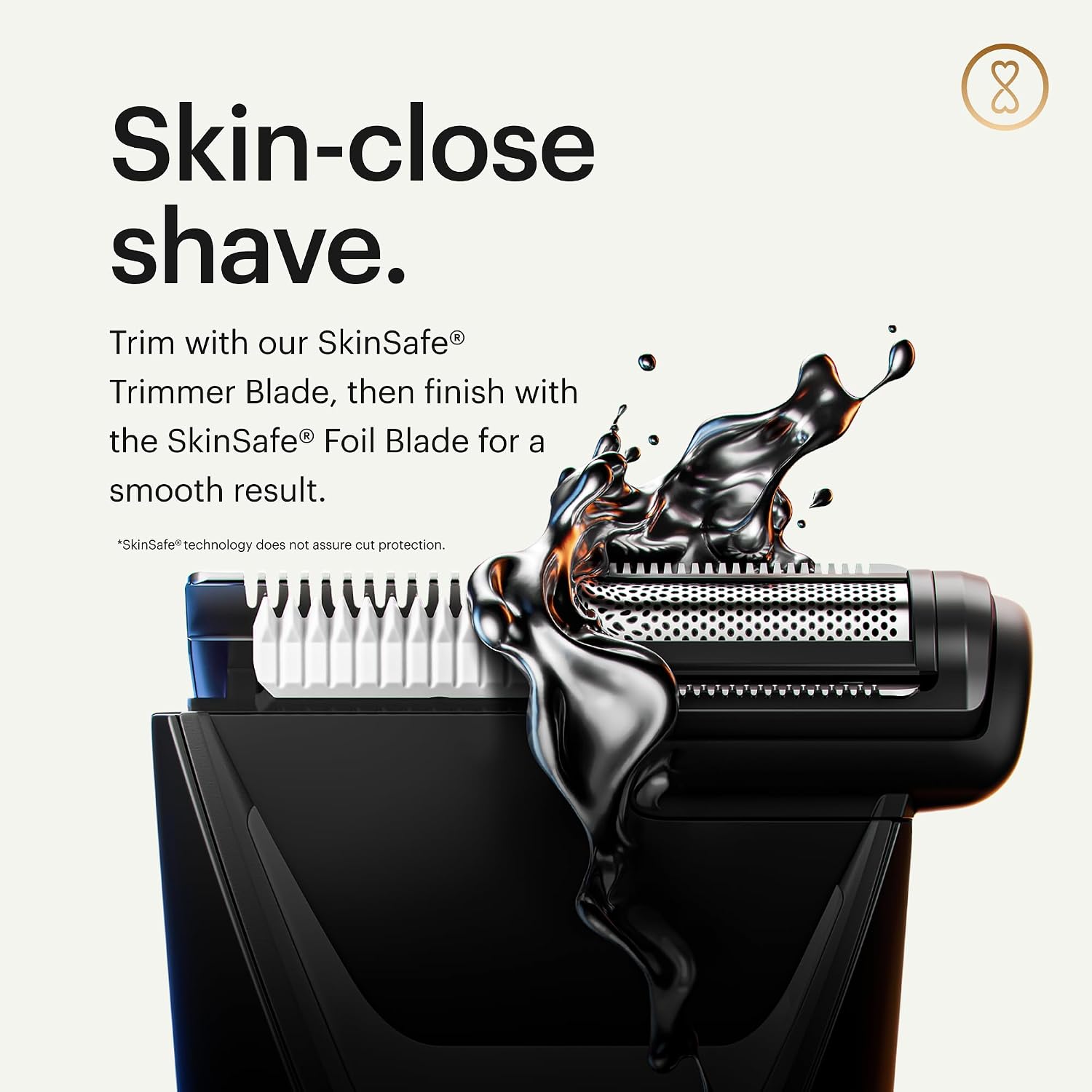 MANSCAPED® The Lawn Mower® 5.0 Ultra Groin & Body Hair Trimmer – Dual-Head SkinSafe® Trimmer & Foil Blades, Waterproof Wet/Dry Groomer, USB-C Rechargeable with Travel Case, Men's Ball Shaver, Black