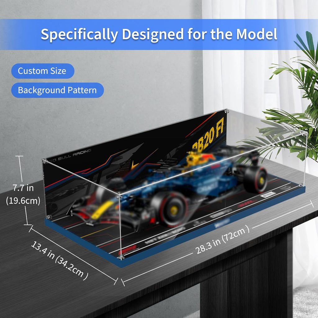 Acrylic Display Case for Lego 42206 Oracle Red Bull RB20 F1; ONLY Display Case, The Model NOT Included