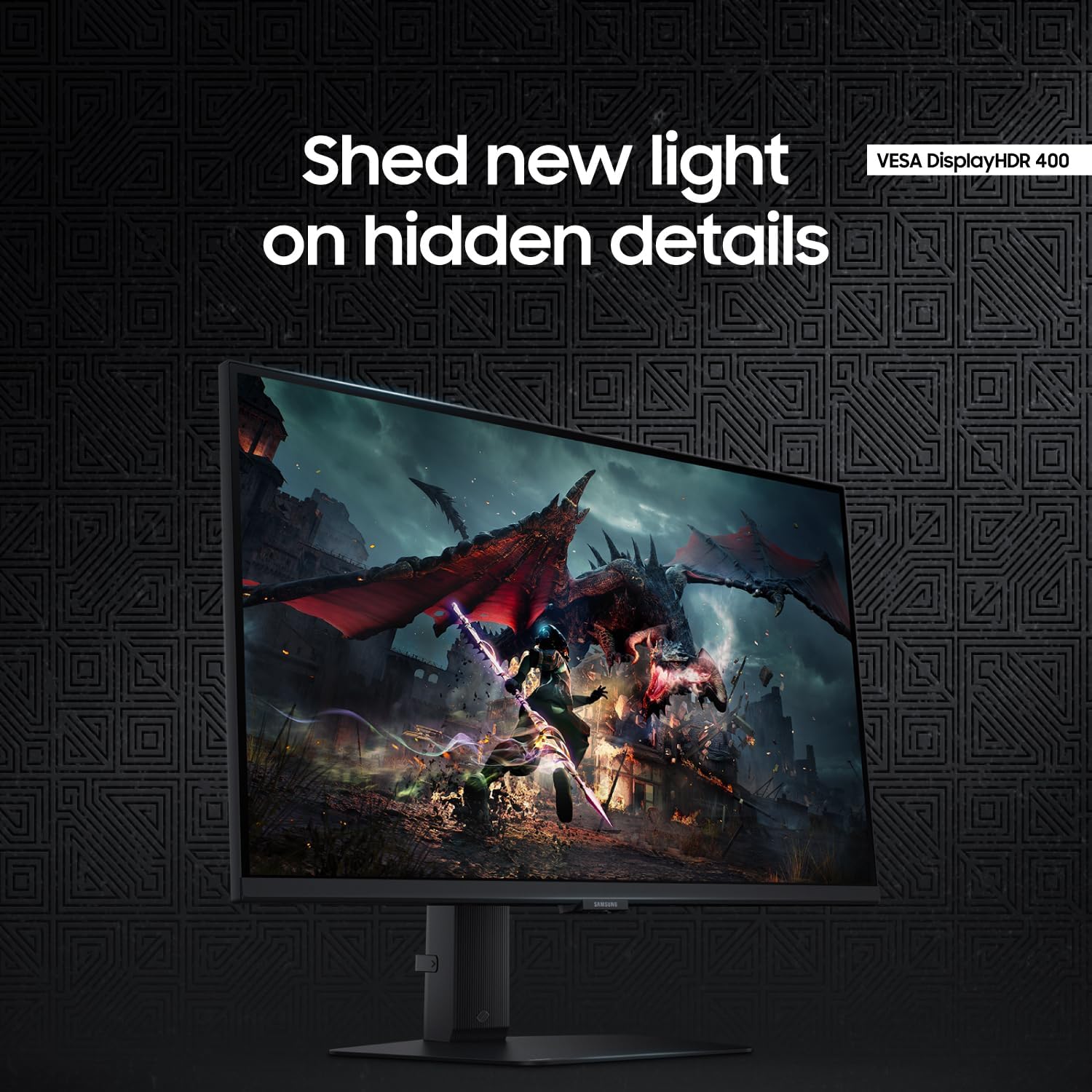 SAMSUNG 27-Inch Odyssey G50D Series QHD Fast IPS G-Sync Compatible Gaming Monitor, 1ms, VESA DisplayHDR 400, 180Hz, AMD FreeSync, Adjustable Stand, Eye Saver Mode, LS27DG500ENXZA